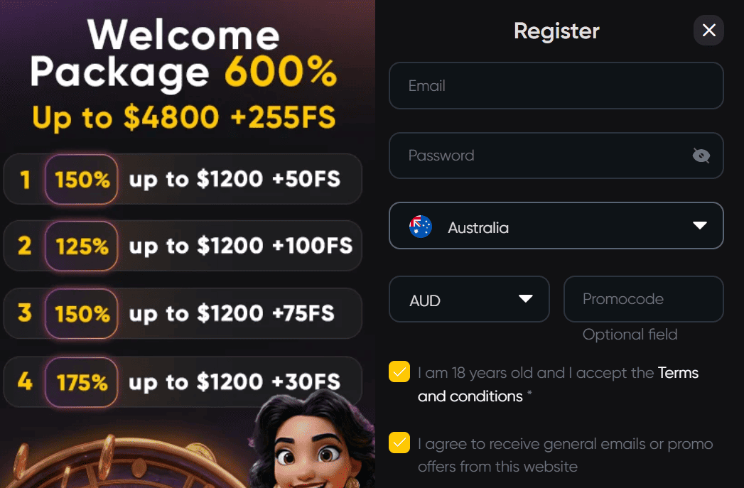 caswino registratiion